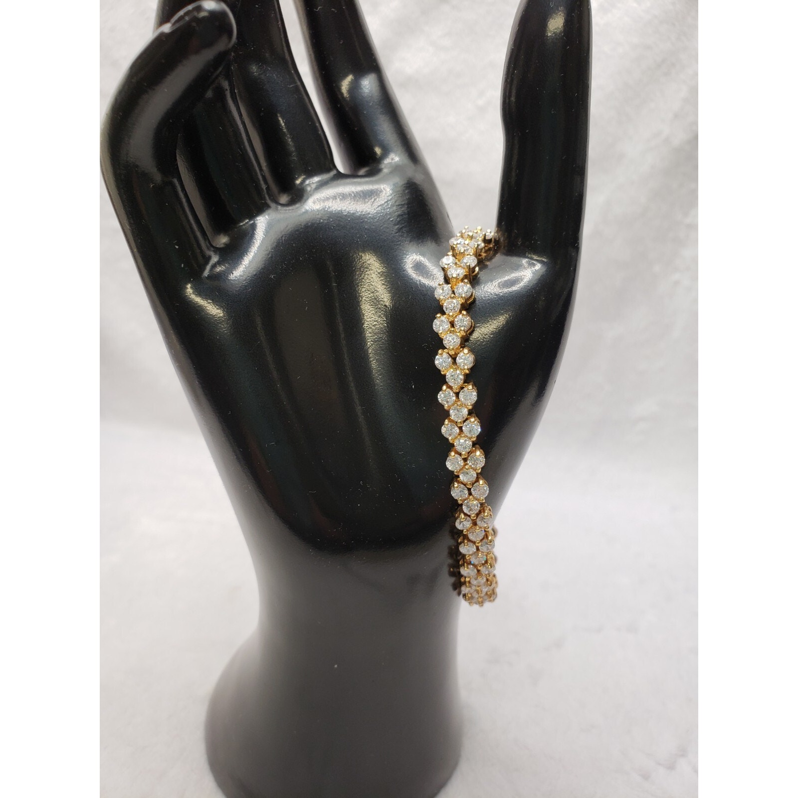 Sign Lind 14k Gold Plated Cz Tennis Bracelet